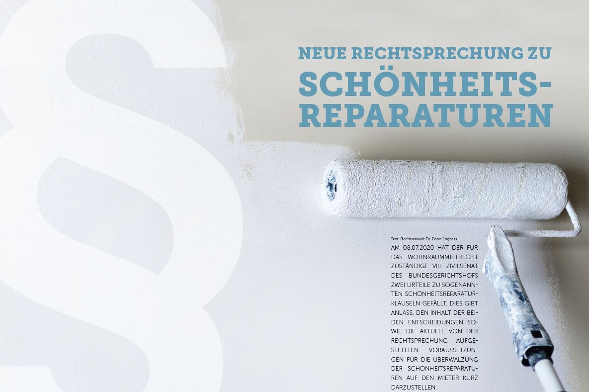 Neue Rechtsprechung zu Schönheitsreparaturen